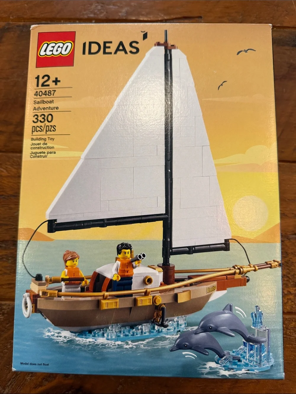 LEGO Sailboat Adventure Boat with White Sails and Brown Hull